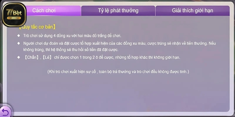 Xóc Đĩa 3D 77Bet - Đỉnh cao giải trí, dễ dàng kiếm tiền 2 Luat choi Xoc Dia 3D 77Bet